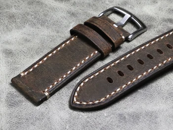Ročno Pristen Krava Usnje Watch Band Letnik Rjave barve visoke kakovosti Watchband Watch Zapestnica 20 mm 20 mm 22 mm Watch Trak Manžeta