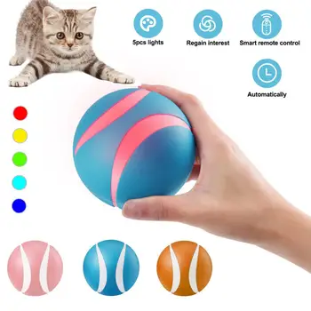 2020 Nove Hišne Električne Igrače Žogo Daljinski Nadzor Mačka Igrače USB Električni Pet Interaktivnih Žogo LED Utripa Žogo Za Mačke, Pse
