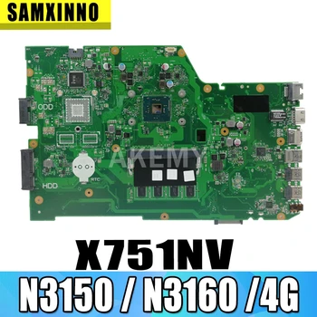 SAMXINNO X751NV original mainboard za ASUS X751NA X751N Prenosni računalnik z matično ploščo X751NV mainboard s 4 GB-RAM N3150 / N3160