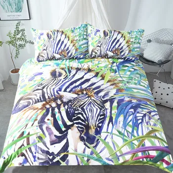 Jungle zebra postelja kritje postelja kritje prevleke 3 sklope rjuhe kritje polne velikosti posteljni set