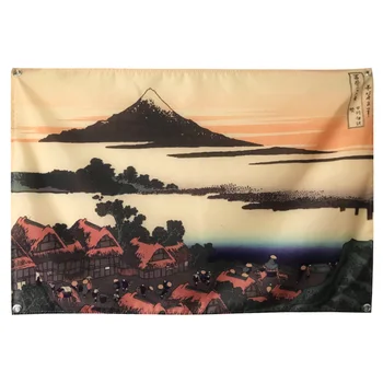 Mount Fuji Japonski Ukiyo-e Tatoo Pasice, Tapiserija, Letnik Plakat Bar Cafe Doma Dekor Visi Zastava 4 Gromments v Vogalih