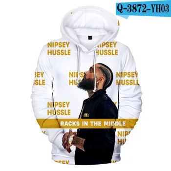 Klasična Salute Nipsey Hussle Hip Hop Hoodie Moški/Ženske Modni Priložnostne Kapičastih Pulover 3D Nipsey Hussle Mens Hoodies Oblačila