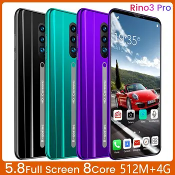 Rino3 Pro Za 5,8-Palčni Zaslon, Android Telefon Vijolično Kaplja Vode Zaslon Pametnega Telefona Barva Mobilni Telefon Kul Obliko Moda
