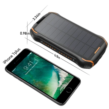Hitro Qi Brezžični Polnilnik Sončne Energije Banke 26800mAh Za iPhone, Samsung Powerbank z LED Svetilka Sončne Nepremočljiva Poverbank