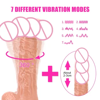 Sex Igrače za Lezbijke, Daljinski Nadzor Ogrevanja Thrusting Dildo za Ženske Realističen Penis Vibrator Seks Pralni Velik Kurac