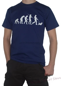 Basset Hound Razvoj T-Shirt Smešno Razvoj Človeka, Žival Pes Hoja Vrh bombaž smešno tiskanja tshirt moški ženske majice