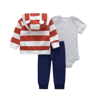 Novorojenček dojenček fant oblačila, ki dolgi rokav trak hooded suknjič+bodysuit+hlače 2020 novo rojen obleko za dojenčke oblačila za dojenčke obleko