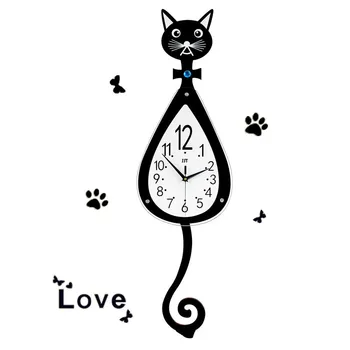 Ustvarjalne osebnosti otrok, stenske ure risanke mačka ura spalnica študija izključi, ko sodobna ura Luštna mačka quartz ura LB41120