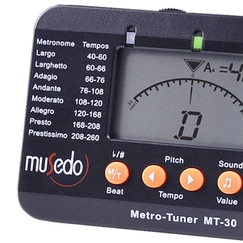 Musedo Mt-30 Metro-Tuner 3-V-1 Sprejemnik, Metronom, Ton Generator Za Kitaro, Bas, Ukulele, Violina
