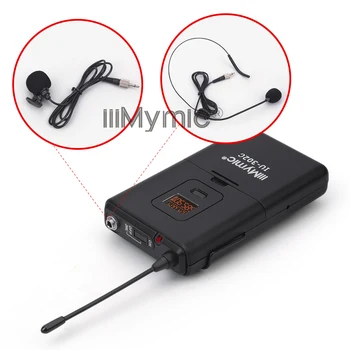 IiiMymic IE-302C UHF 600-700MHz Dual Channel Bodypack+River+Slušalke+Ročni Strokovno Brezžičnega Mikrofon Sistema za DJ KTV