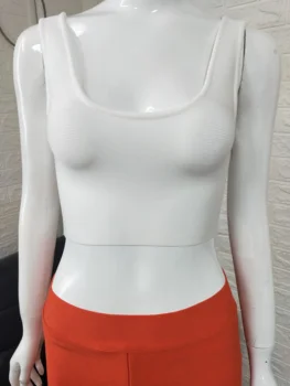 Moda Za Ženske, Dve 2 Kosov Set Povoj Obleko Visoke Kakovosti Rajon Beli Špageti StrapTop Bodycon Oranžna Črna Ženske Playsuit