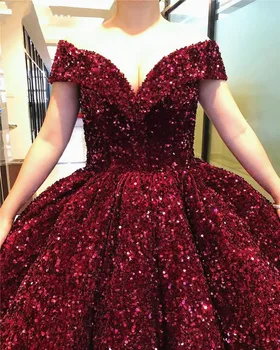 2020 Vino Rdeče Večerne Obleke Nove Luksuzne Bleščica Blingbling Žogo Obleke Off Rami Proti-vrat Dolžina Tal Prom Oblačenja вечерние платья