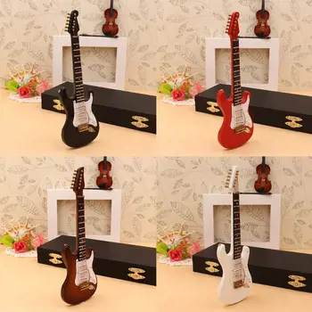 14 cm Mini Električna Kitara Model Miniature Guitarra Replika Darilo, s Primeru Stojalo