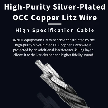 DUNU DUW02/DUW-02 3,5 mm Visoke čistosti posrebrene OCC Bakra Litz žice,Originalni Kabel DK2001,Catch-Držite MMCX/0.78 mm Priključek