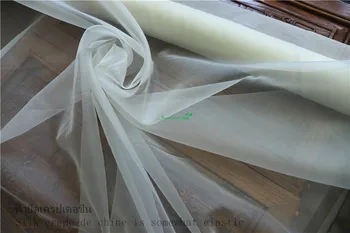 Svila šifon Eugene gaza tkanine okostje trd poročno obleko družico banket mulberry svile Bela mlečno bela