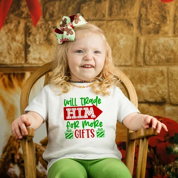 Moda Srčkan Print Božič Baby Fantje Tshirt Otroci Majice Otroci Počitnice Priložnostne Dekleta Vrh Božič Tee Majice Oblačila
