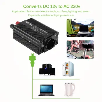 Avto Napajalni Pretvornik Inverter 600W DC12V, Da AC220V Auto Adapter za Polnilnik 1 USB Izhod Vmesnik za EU Vtičnico Za Mini Električna Orodja