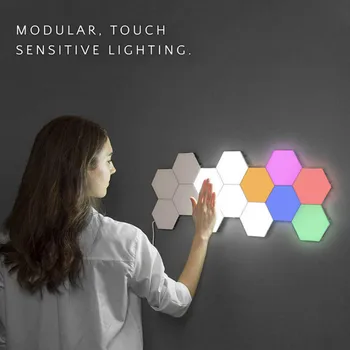 Quantum Light Touch Senzor Nočne Luči LED Parcelo Svetlobe Magnetni Modularni dotik Stene Lučka Ustvarjalni Dom Dekor Barvo Nočna lučka