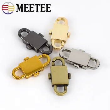 Meetee 2/5pcs 12X32mm Kovinske Verige za Prilagoditev Zaponke Vrečke Verige Spremenite Dolžino Kavljem DIY Keychain Visi Snap Sponke Dodatki