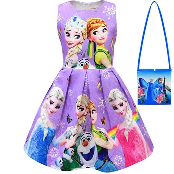 Disney Zamrznjene Dekleta Obleko In Vrečko Otroci Cosplay Snow Queen Obleke Princess Elsa Stranka Dresse Ana Kostum Za Otroka, Otrok Oblačila