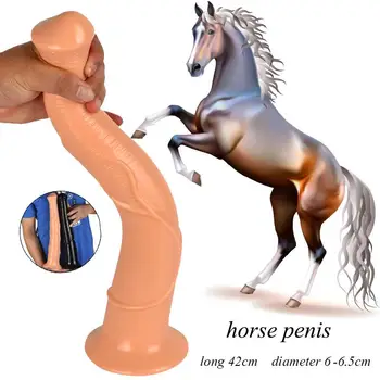 Nova dolgo konju dildo veliko veliko živali dildo živali mehko dildos sesalni sextoy femme velike sexe igrača femme sex igrače za ženske