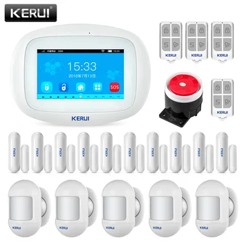 KERUI K52 WIFI GSM Alarmni Sistem Velikim Zaslonom na Dotik za domači TFT Zaslon Varnosti Motion Detektor Kovin Oddaljenega Doma Alarmni Sistem