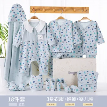 24 Kos/komplet dojenček Novorojenčka oblačila obleko, srajco, hlače, igralne obleke odejo slinčki določa fantje, dekleta obleke obleke bombaž modra, roza