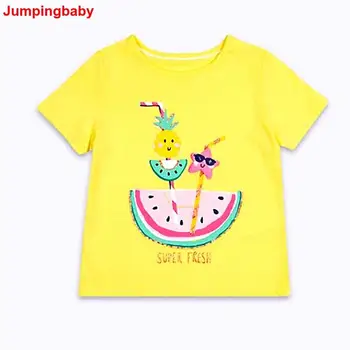 Jumpingbaby 2019 Dekleta T-shirt Obleko Otroci Tshirt Samorog t shirt Poletje Vrhovi Baby Dekle Kostum Vetement Fille Živali Tiskanja Nova