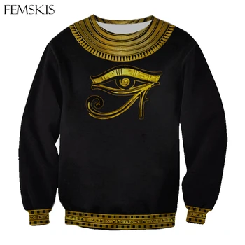 FEMSKIS Egiptovski Bog Oči v Egiptu Faraon Art, 3D Print Majica Fashion Moški Ženske Priložnostne Hip Hop Puloverji, Oblačila Ulične