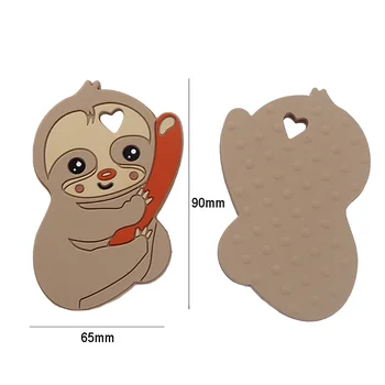 Chenkai 10PCS Silikonski Sloths Teether Baby Začetnih zdravstvene Nege Teether BPA Free Za DIY Dojenčka Žvečljive Silikonski Cucla Opremo