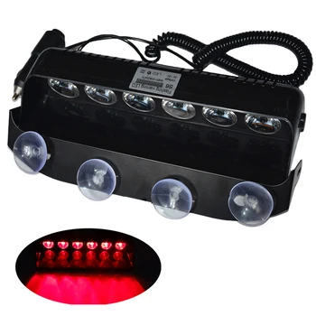 HEHEMM 6 Stroboskopske LED opozorilna Lučka Avto LED Utripajoča Svetilka Nevarnosti za intervencijska Vozila armaturni Plošči, Rdeča, Modra 12V