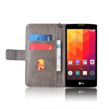 Flip Usnjena torbica Za LG Magna Fundas Natisnjeni Cvet Posebne denarnice stojalo primeru s Traku
