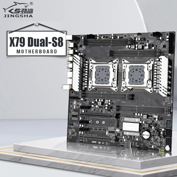 JINGSHA X79 Dvojno S8 matične plošče Dual CPU LGA2011 8-kanalni X79 Dual CPU Motherboard DDR3 Podporo REG ECC RAM do 256GB