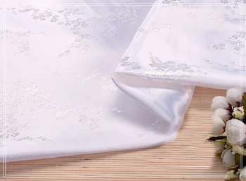 90cmx100cm Klasični slog bele svile jacquardske tapiserija, saten žakarske tkanine, Tkanine, posteljnina mozaik tkiva doma Šivanje Tekstilnih
