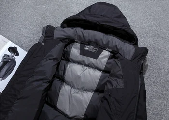 Kakovosti moške Rusija zimsko jakno dolge moške navzdol jakno windproof debel toplo hooded navzdol jopič zimski moški plašč -40 stopinj