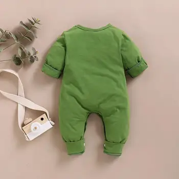PatPat 2021 Novo Pomlad in Jesen Baby 3D Design Osel Vezenje Dolgo rokavi Jumpsuit za Baby Boy Oblačila