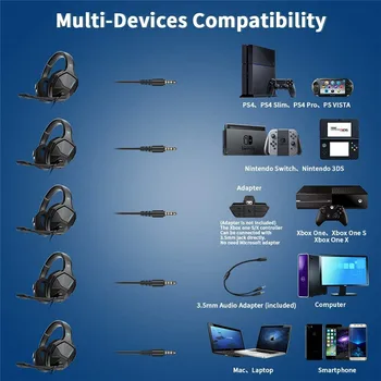 UNITOP NUBWO N13 3,5 mm Gaming Slušalke Glasbo, Slušalke Stereo Nad Uho Žične Slušalke Z Mikrofonom Za PC PS4 Skype Xbox Eno