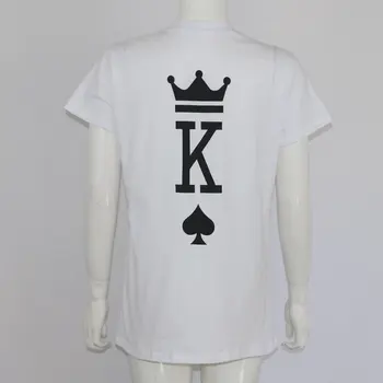 Moda Grafični Tumblr Poker Tiskanje Kralj Kraljica Srce Ulične Tshirts 2018 Poletje Ženske Moški Kratek Rokav Priložnostne Nekaj Ljubimec