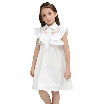 Baby Girl Obleke Poletje Sladko Deklica Ruffles Bombaž Obleko Velikosti 6 7 8 9 10 12 let Otroci Šoli Najstniških Clothinges