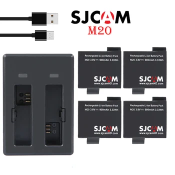 Original SJCAM blagovne Znamke 3.8 Proti 900mAh Li-ionska Baterija Črno za SJCAM M20 baterij in USB Dvojni polnilnik Šport Kamere Pribor