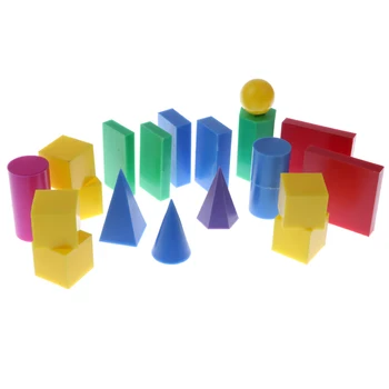 Plastični Geometrijske trdne Snovi 3D geometrije Blok Manipulatives Matematika Matematika Igrače 20pcs Učenje, Izobraževanje Igrače