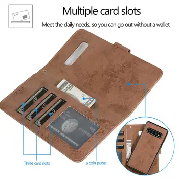 Usnjena torbica Za Samsung Galaxy S6 S7 Rob S8 S9 S10 Plus S10E Luksuzni PU Flip Denarnico, Telefon Primerih Opomba 8 9 Poslovnih Pokrov