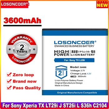 LOSONCOER BA900 Baterije 3600mAh za Sony Xperia TX LT29i Baterije J ST26i / L S36h / C2104 / C2105 AB-0500