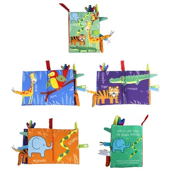 Otroci Knjig Baby Zgodnjega Učenja Solzenje Rep Krpo Knjigi starši-otrok, Interaktivni Zvočni Papir Puzzle Krpo Knjiga Igrače
