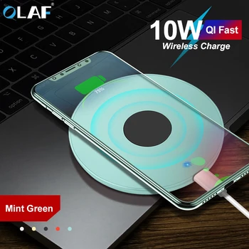 OLAF 10W Qi Brezžični Polnilnik Tipke Za iPhone 11 Pro Xs Xr Max X 8 Plus Hiter Brezžični Telefon, Polnilec Za Samsung Galaxy S10 S8 S9 +