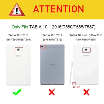 Za Samsung Galaxy Tab A6 10.1 2016 SM-T580 T580N T585 T585C Tablični Primeru 360-Stopinjski Vrtečih PU Usnje Stojalo Pokrov