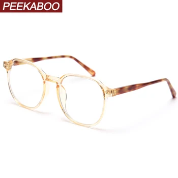 Peekaboo korejskem slogu velikimi očali ženske optični TR90 modni očala za moške jasno objektiv prozorno rumeno darila