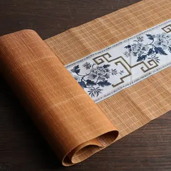 Naravna Bambus Namizni Tekač Ročno Letnik Tea Cup Mat Placemat Japonski Tabela Zastavo Doma Cafe, Restavracija Dekoracijo Coasters