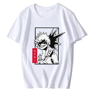Kawaii Katsuki Bakugo Moj Junak Univerzami T-shirt Moške O-vratu Kratek Rokav Boku Ni Junak T Shirt Čistega Bombaža Anime Manga Tee