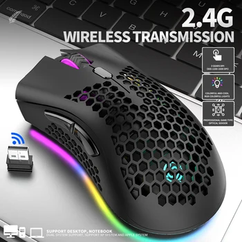 BM600 2,4 GHz Wireless Mouse 1600DPI USB Polnilne Satja RGB Optični gaming Miška igralec Za Laptop PC miši